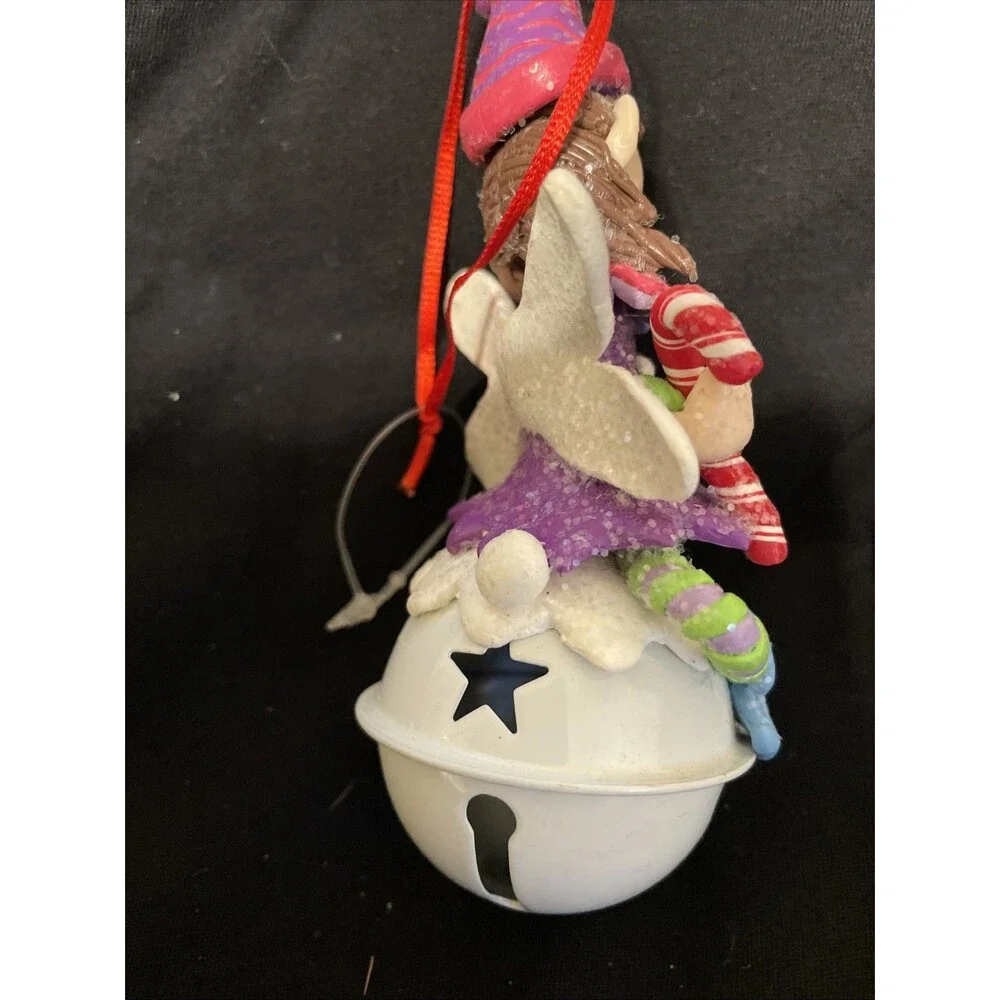Adorable Girl elf On bell  Christmas Ornament